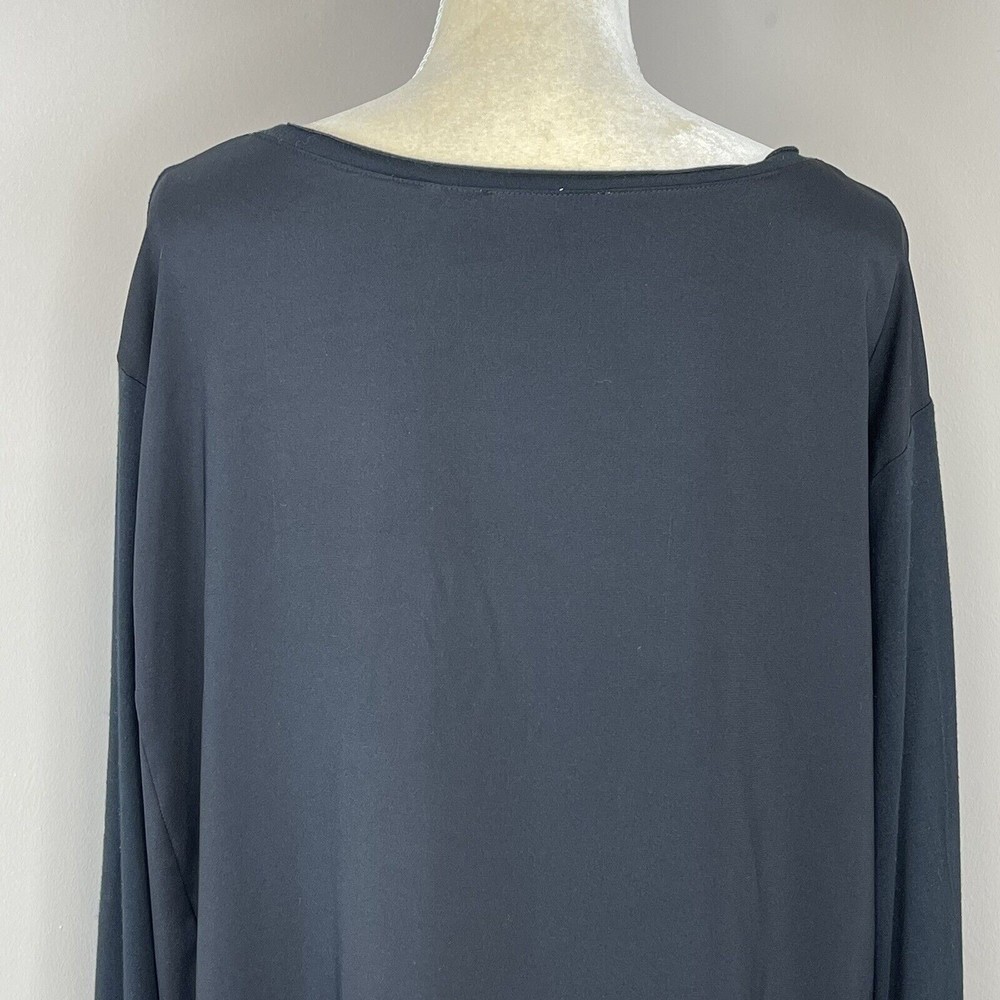 Tahari Women Black Long Sleeve top Size L - Picture 6 of 11